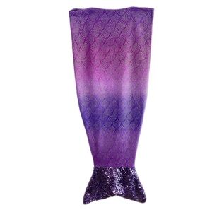 Jay Franco & Sons Plush & Playful Purple Mermaid Tail Sparkly Sequins Blanket